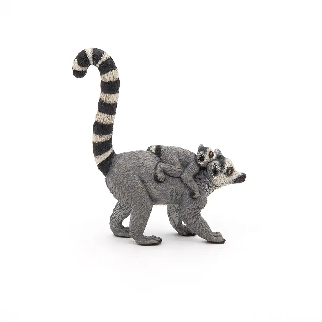 Animal Colección  Lemur Con Su Cria 4
