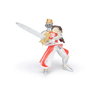 Figura Colección  Rey Rojo Escudo Dragon Con Espada