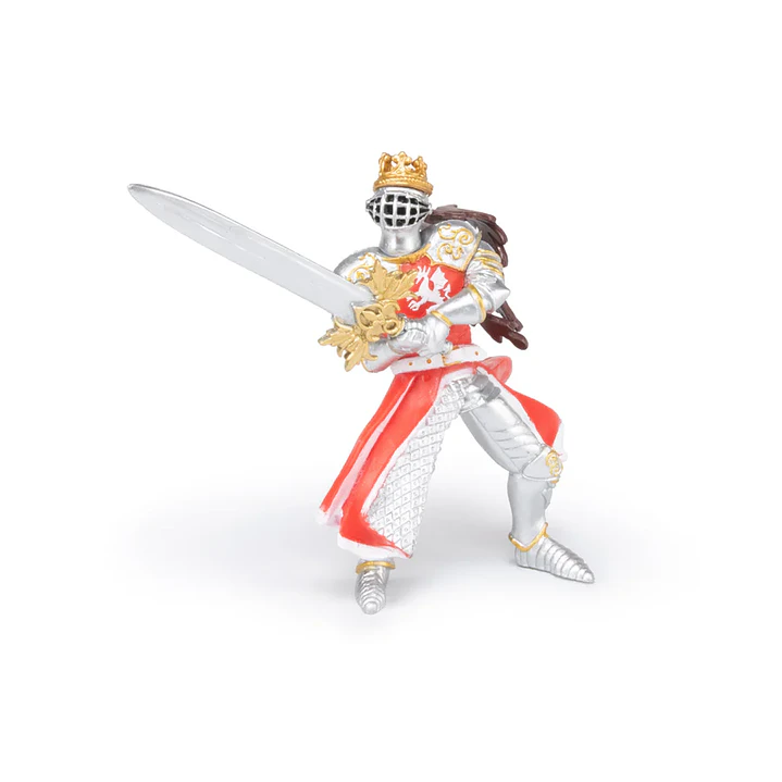 Figura Colección  Rey Rojo Escudo Dragon Con Espada 1