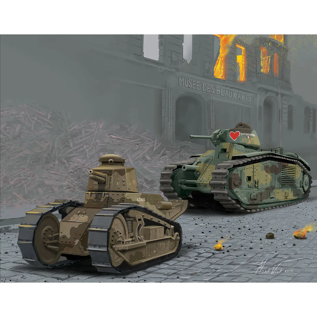 Vehículo para Armar Char B1 Bis+Renault Ft.17 1/35 3