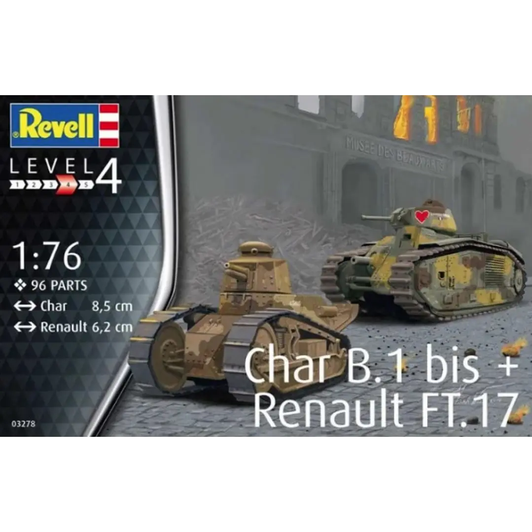 Vehículo para Armar Char B1 Bis+Renault Ft.17 1/35 1