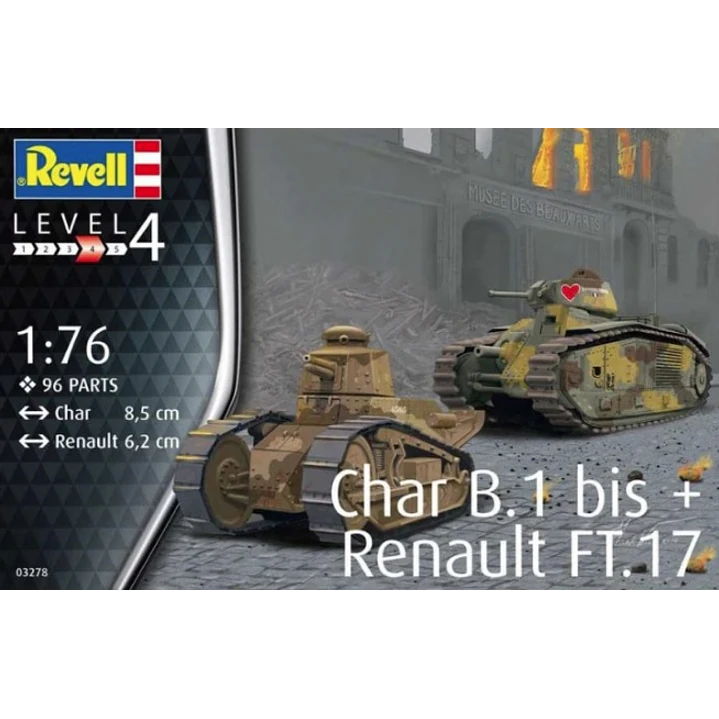 Vehículo para Armar Char B1 Bis+Renault Ft.17 1/35 1