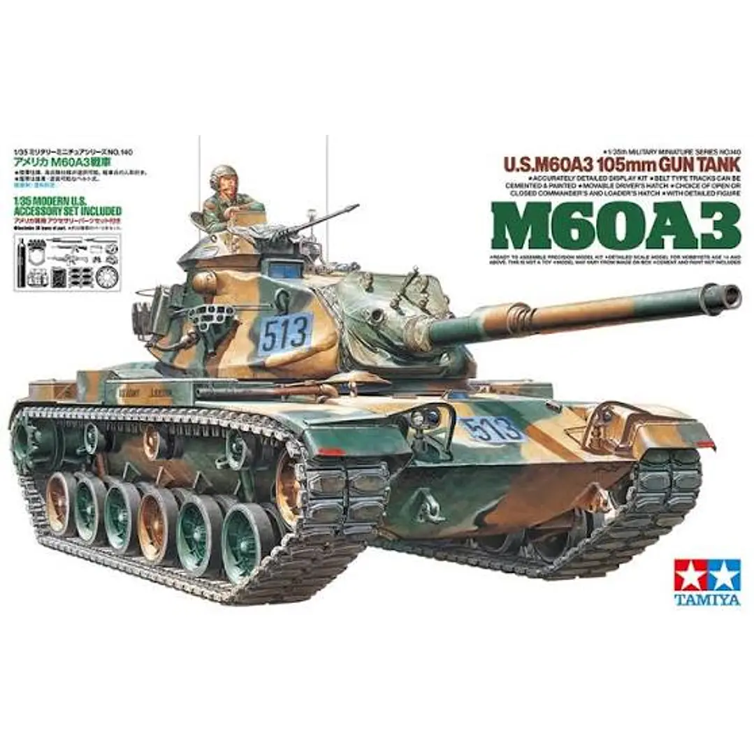 Para armar Us M60A3 105Mm Gun Tank Kit 1