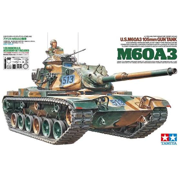 Para armar Us M60A3 105Mm Gun Tank Kit 1