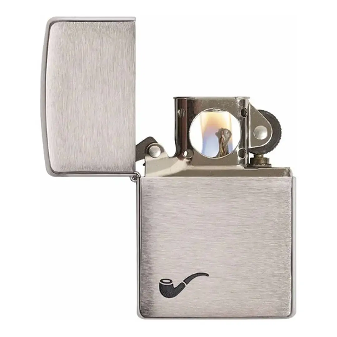  Zippo Para Pipa Cromo con logo 1
