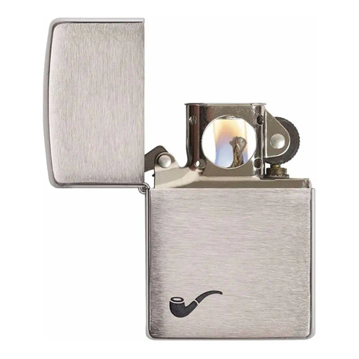  Zippo Para Pipa Cromo con logo 1