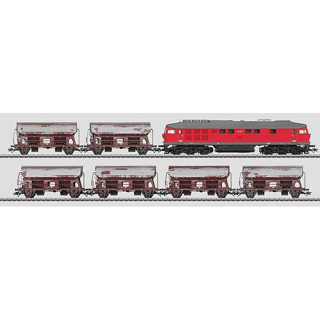 Set de locomotora diesel y vagones para cal ho 1/87