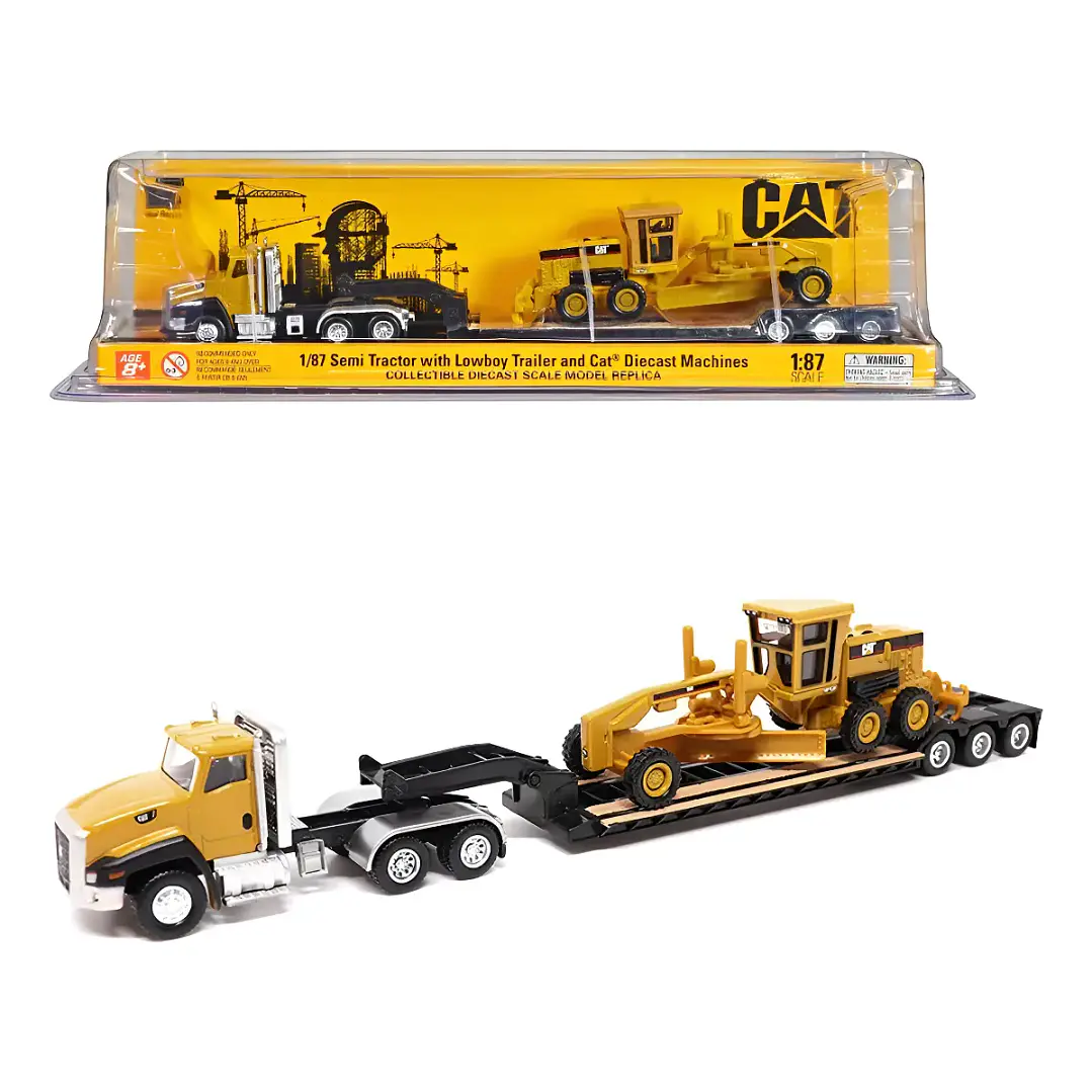   Camion Con Motoniveladora Cat 1/87 1