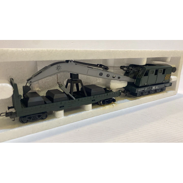 Tren Eléctrico No Nuevo Vagon Con Grua Telescopica 1/87 ho h0 1