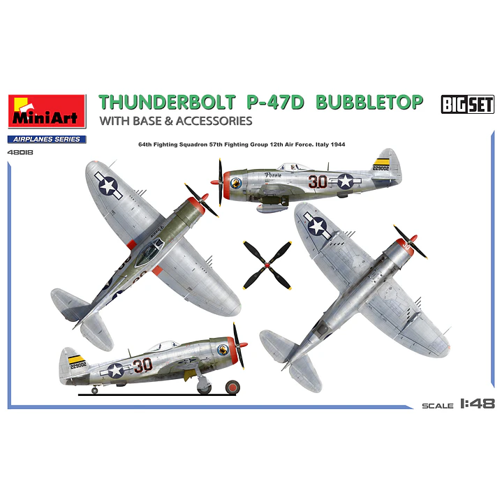 Para armar  THUNDERBOLT P-47D BUBBLETOP WITH BASE & ACCESSORIES. BIG SET 1/48 3