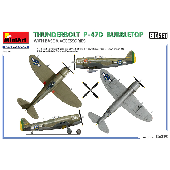 Para armar  THUNDERBOLT P-47D BUBBLETOP WITH BASE & ACCESSORIES. BIG SET 1/48 2