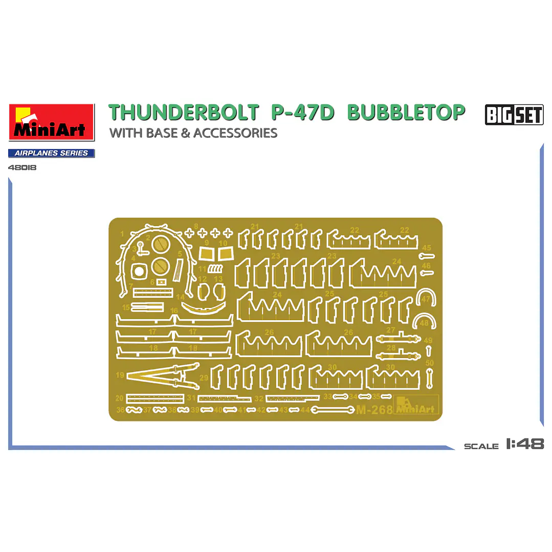 Para armar  THUNDERBOLT P-47D BUBBLETOP WITH BASE & ACCESSORIES. BIG SET 1/48 6