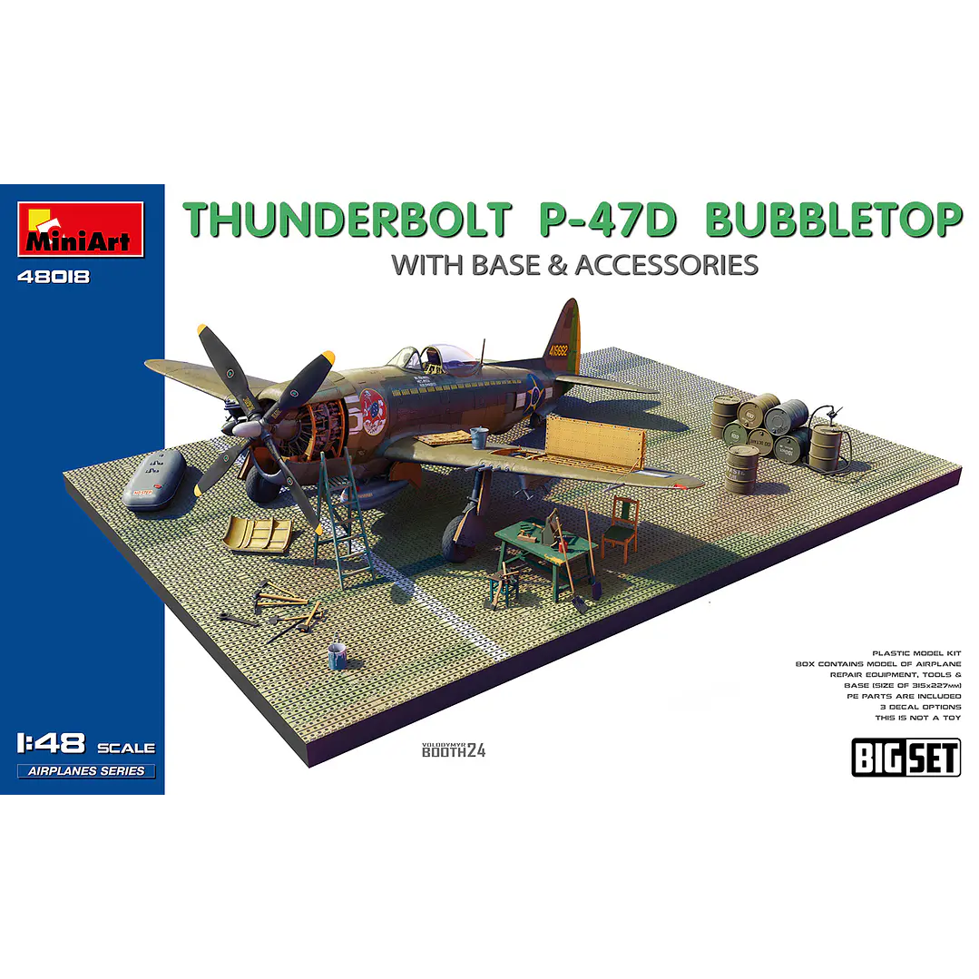 Para armar  THUNDERBOLT P-47D BUBBLETOP WITH BASE & ACCESSORIES. BIG SET 1/48 1