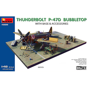Para armar  THUNDERBOLT P-47D BUBBLETOP WITH BASE & ACCESSORIES. BIG SET 1/48