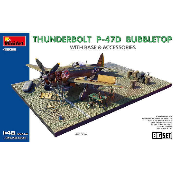 Para armar  THUNDERBOLT P-47D BUBBLETOP WITH BASE & ACCESSORIES. BIG SET 1/48 1