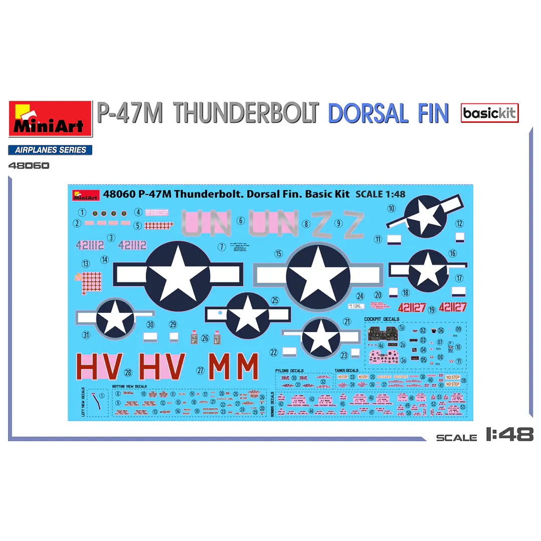Para armarTHUNDERBOLT. DORSAL FIN. BASIC KIT  l1/48 3