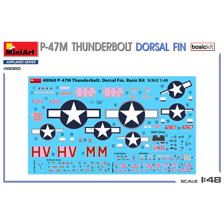 Para armarTHUNDERBOLT. DORSAL FIN. BASIC KIT  l1/48 3
