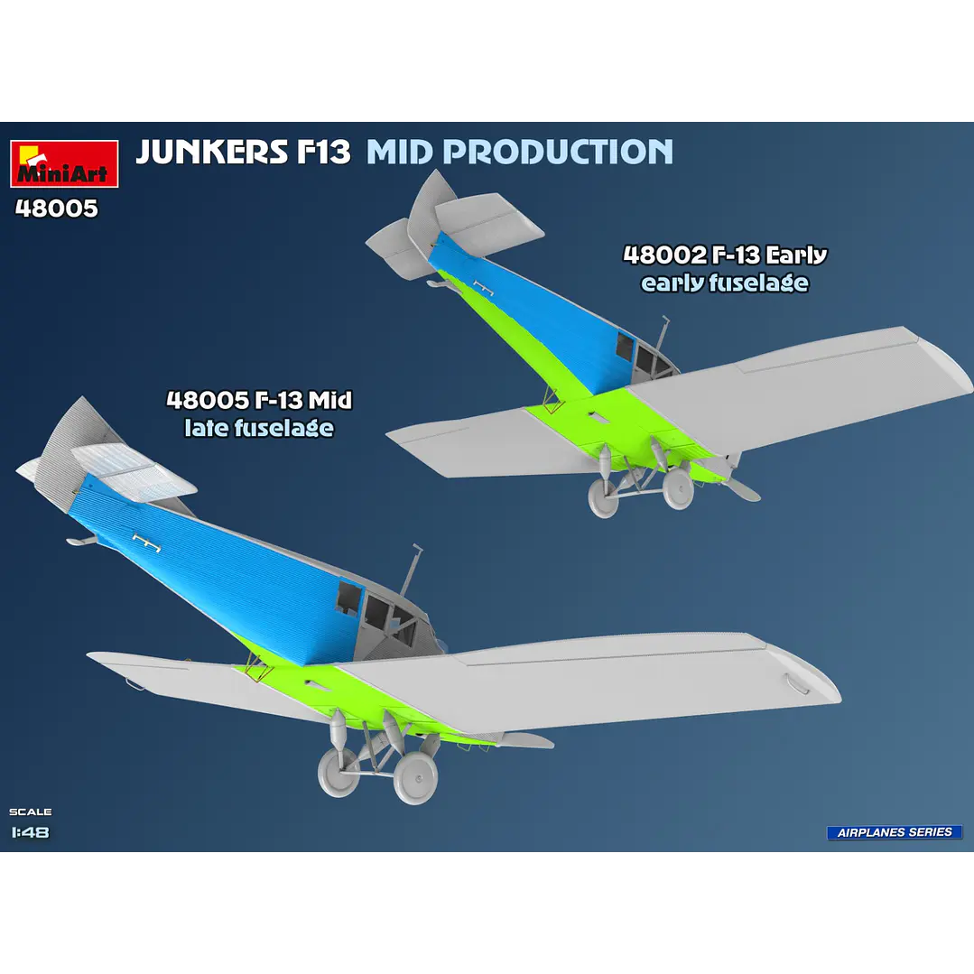 Para armar Junkers F13 Mid Prod German Pol1/48 5