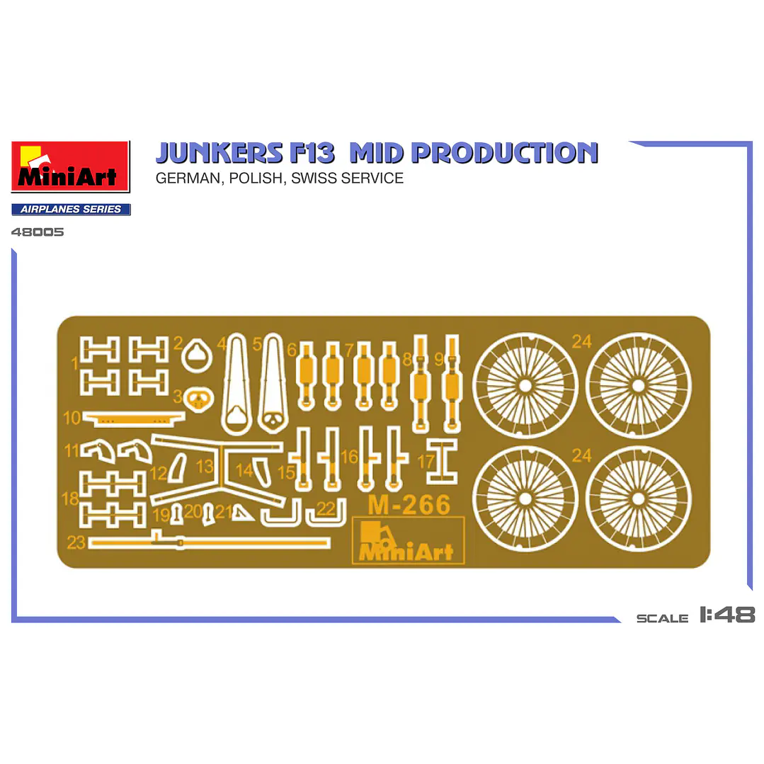 Para armar Junkers F13 Mid Prod German Pol1/48 8