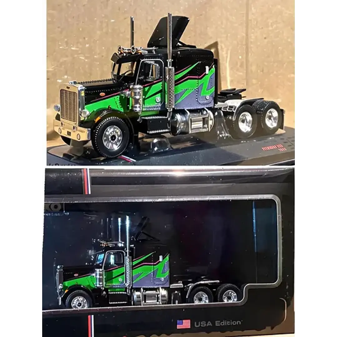 Carro Colección  1973 Peterbilt 359  Negro/Verde1/64 1