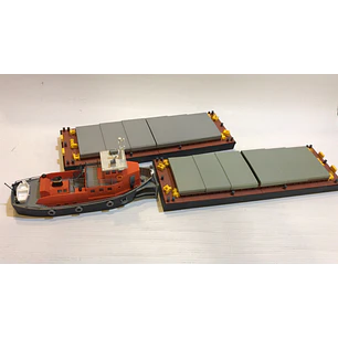 Barco Colección  No Nuevo Remolcador con barcazas 1/87 h0 ho