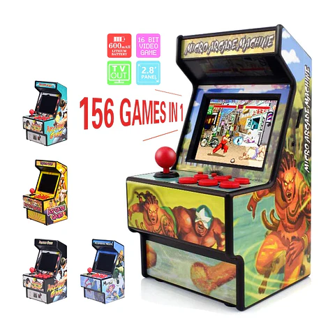 Mini consola portátil arcade  2,8 pulgadas y 16 bits.