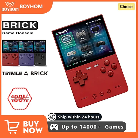 Consola de juegos portátil TRIMUI BRICK Retro, reproductor de videojuegos portátil de 3,2 pulgadas, sistema Linux, placa trasera de Metal, botón L1 R1 gratis