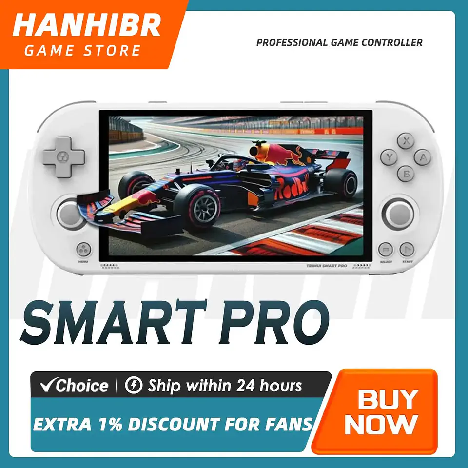 TRIMUI SMART PRO Consola Portátil Retro de Código Abierto Linux con Pantalla IPS de 4.96 Pulgadas, Joystick Hall, Luz Ambiental RGB, Emulador, Regalo 1
