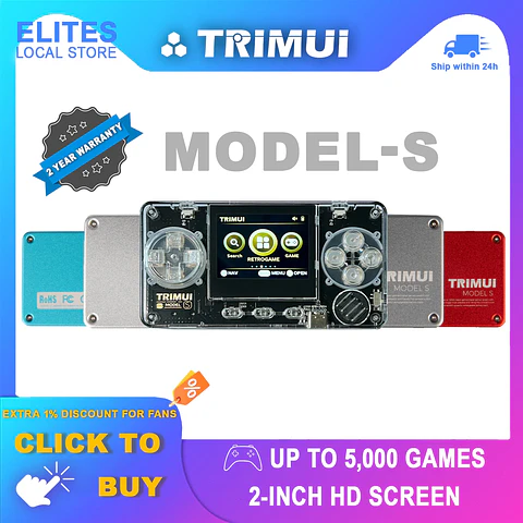 Consola de juegos portátil retro TRIMUI Model S Mini reproductor portátil IPS de 2,0 pulgadas con más de 15000 juegos clásicos
