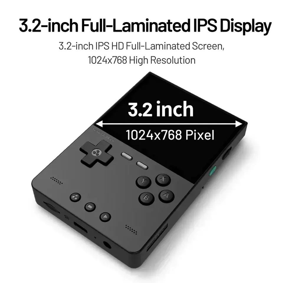 Consola de juegos portátil TRIMUI BRICK Retro, reproductor de videojuegos portátil de 3,2 pulgadas, sistema Linux, placa trasera de Metal, botón L1 R1 gratis 6