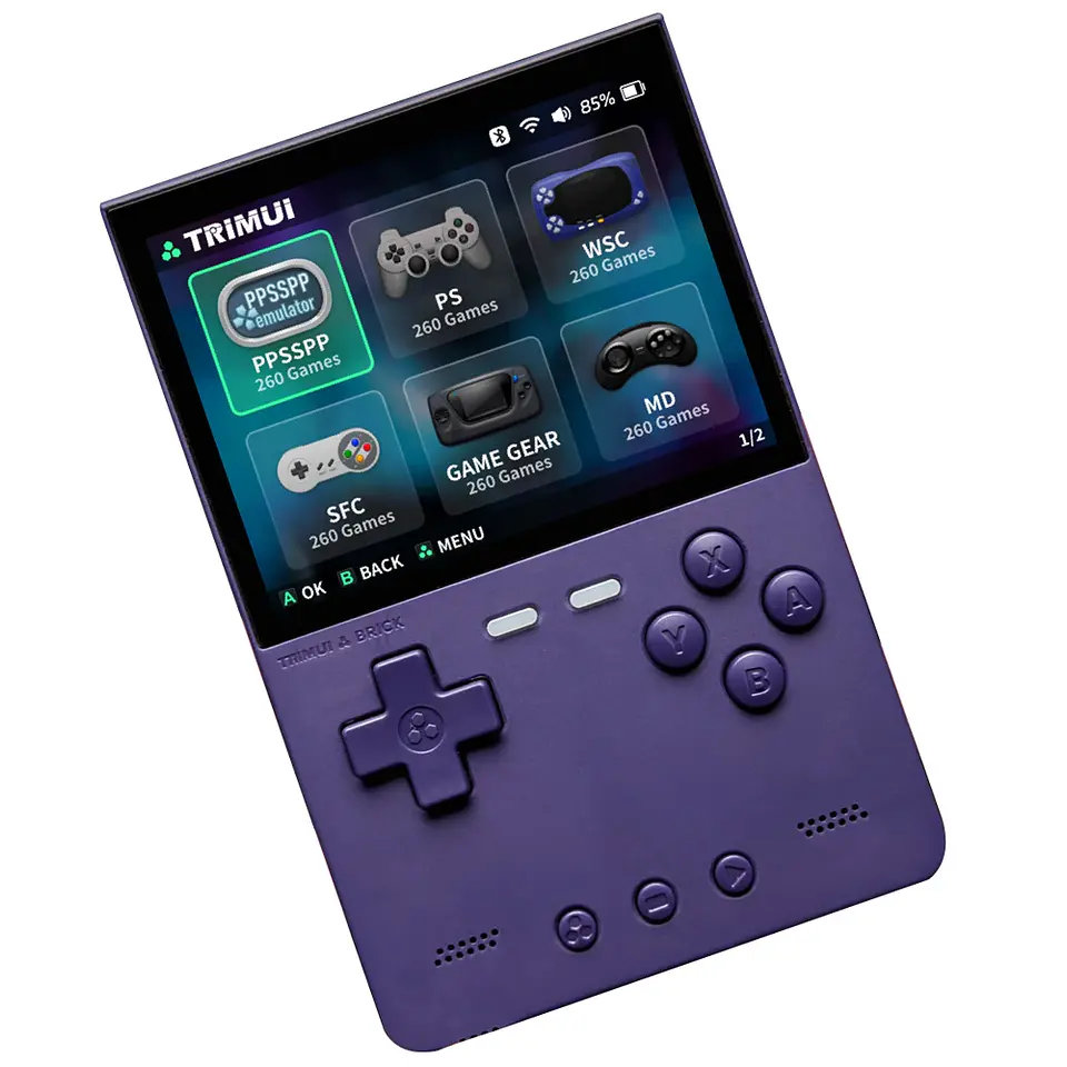 Consola de juegos portátil TRIMUI BRICK Retro, reproductor de videojuegos portátil de 3,2 pulgadas, sistema Linux, placa trasera de Metal, botón L1 R1 gratis 8