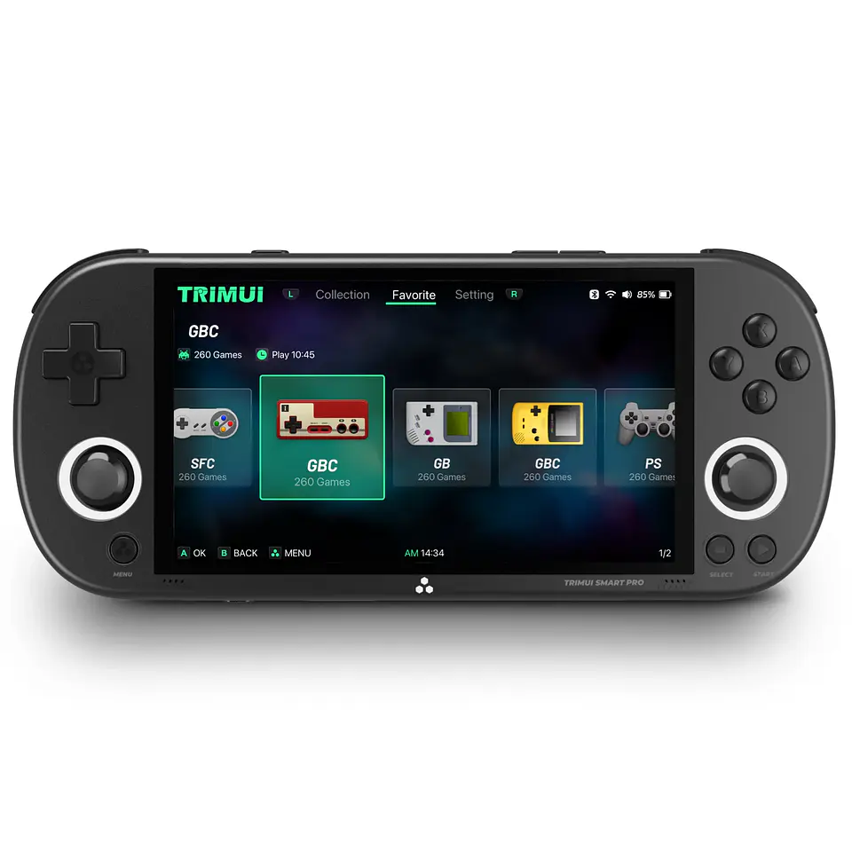 TRIMUI SMART PRO Consola Portátil Retro de Código Abierto Linux con Pantalla IPS de 4.96 Pulgadas, Joystick Hall, Luz Ambiental RGB, Emulador, Regalo 12