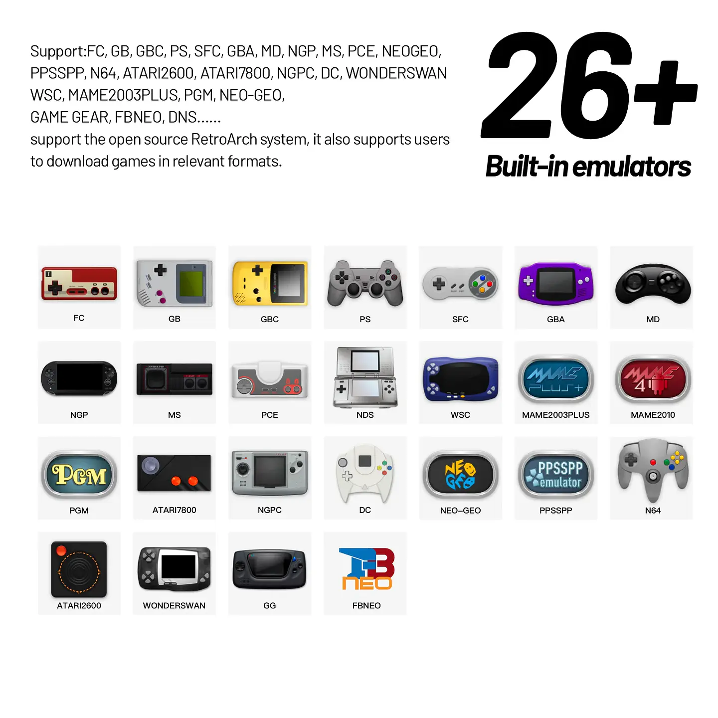 TRIMUI SMART PRO Consola Portátil Retro de Código Abierto Linux con Pantalla IPS de 4.96 Pulgadas, Joystick Hall, Luz Ambiental RGB, Emulador, Regalo 16