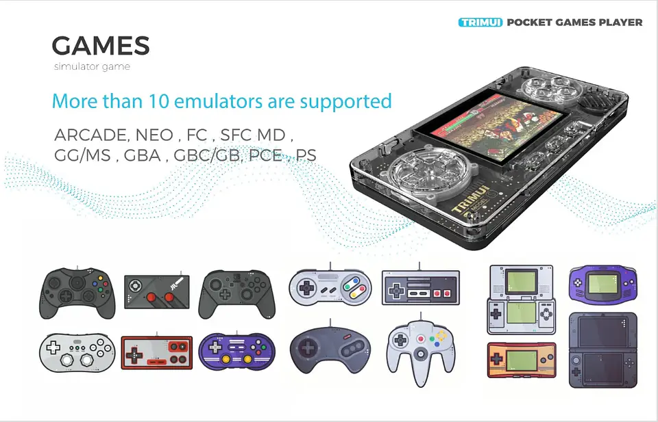 Consola de juegos portátil retro TRIMUI Model S Mini reproductor portátil IPS de 2,0 pulgadas con más de 15000 juegos clásicos 18