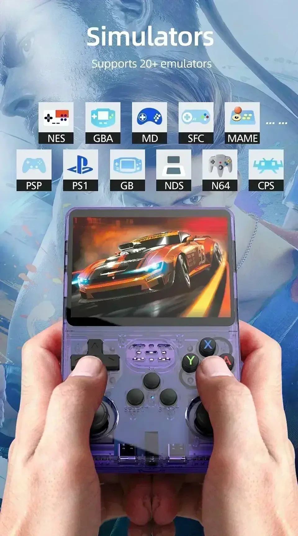 Consola de juegos portátil retro R36S: pantalla IPS de 3,5 pulgadas, 64 GB/128 GB/256 GB, dispositivo de juego portátil con juegos integrados 33