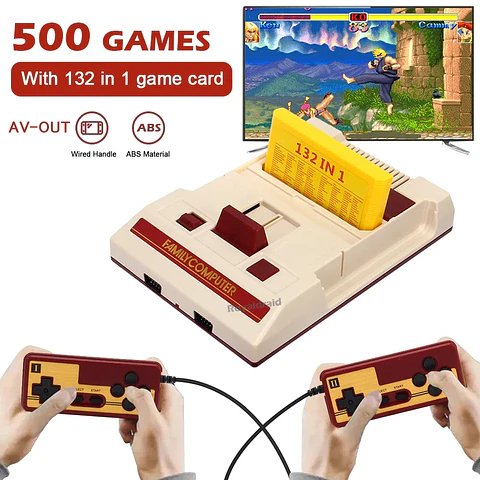 Consola de videojuegos de 8 bits integrada en 500 juegos clásicos, consola de juegos de TV para ordenador familiar, compatible con cartucho de juego para juegos Retro FC