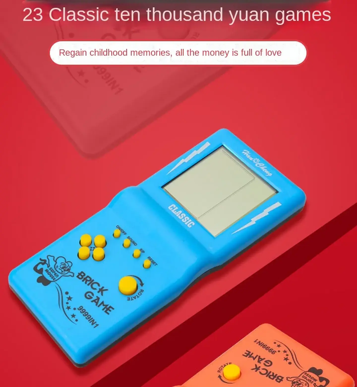 Consola de juegos Tetris de pantalla grande, consola de juegos portátil Retro nostálgica clásica 8090, juguetes electrónicos 6