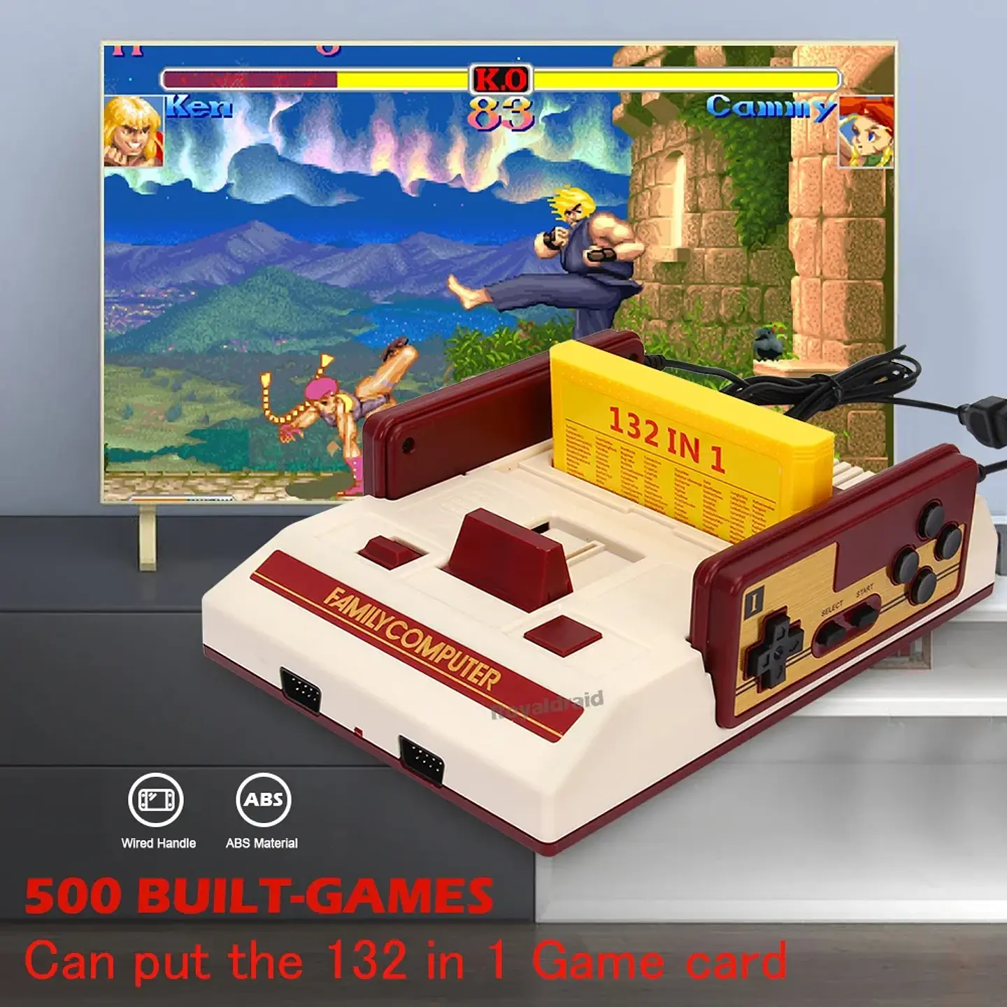 Consola de videojuegos de 8 bits integrada en 500 juegos clásicos, consola de juegos de TV para ordenador familiar, compatible con cartucho de juego para juegos Retro FC 11