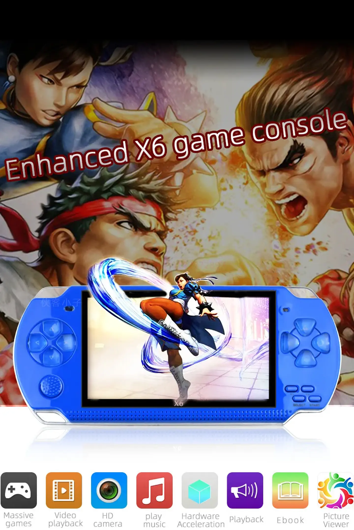 Consola PSP 3000 X6, 12 tipos de simuladores, 10000 juegos Arcade, consola Arcade Retro, pantalla Ips de 4,3 pulgadas, videojuego, juguete para regalo 11