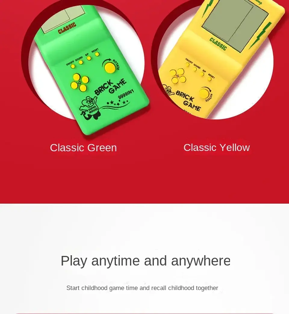 Consola de juegos Tetris de pantalla grande, consola de juegos portátil Retro nostálgica clásica 8090, juguetes electrónicos 21