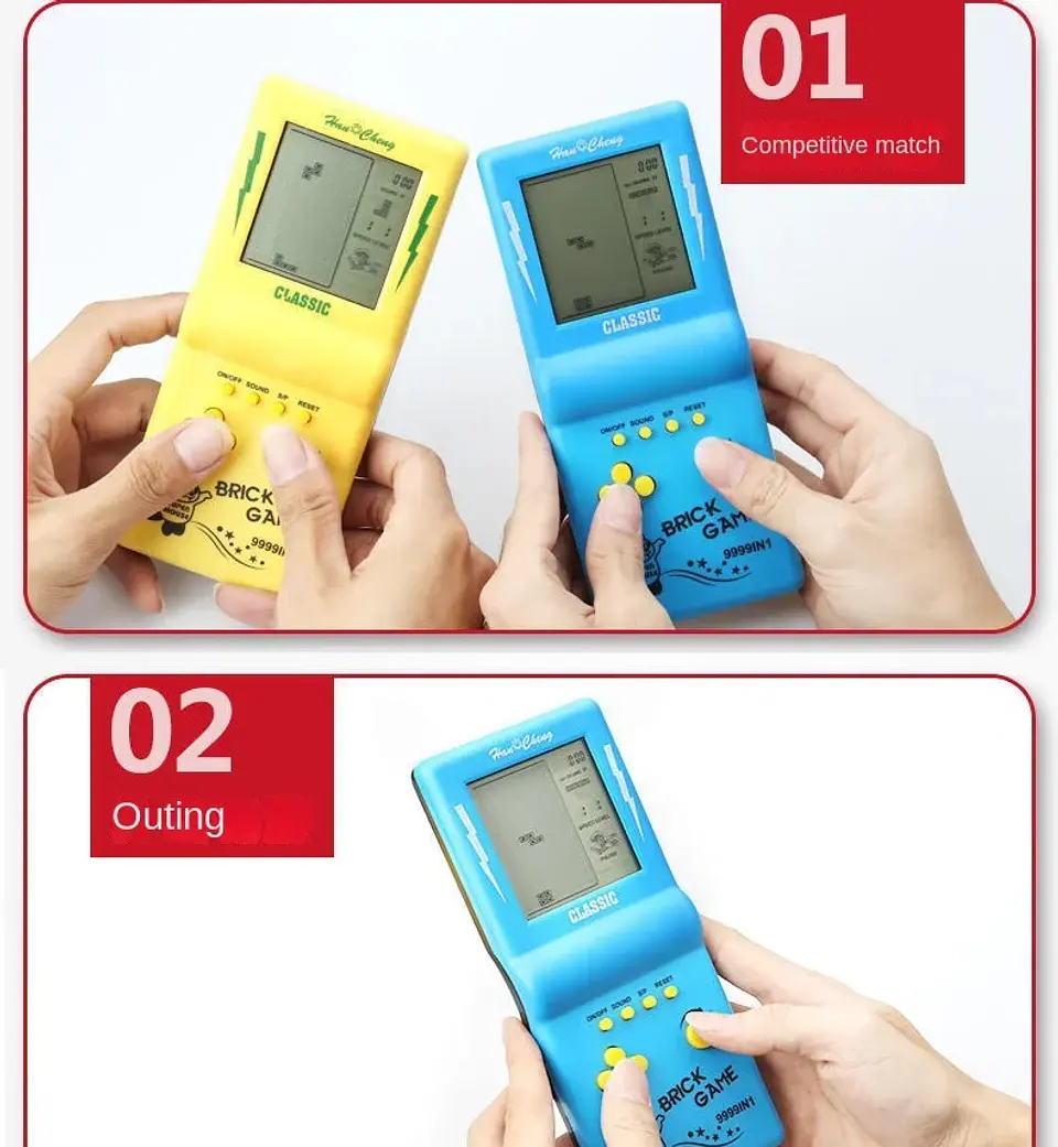 Consola de juegos Tetris de pantalla grande, consola de juegos portátil Retro nostálgica clásica 8090, juguetes electrónicos 22