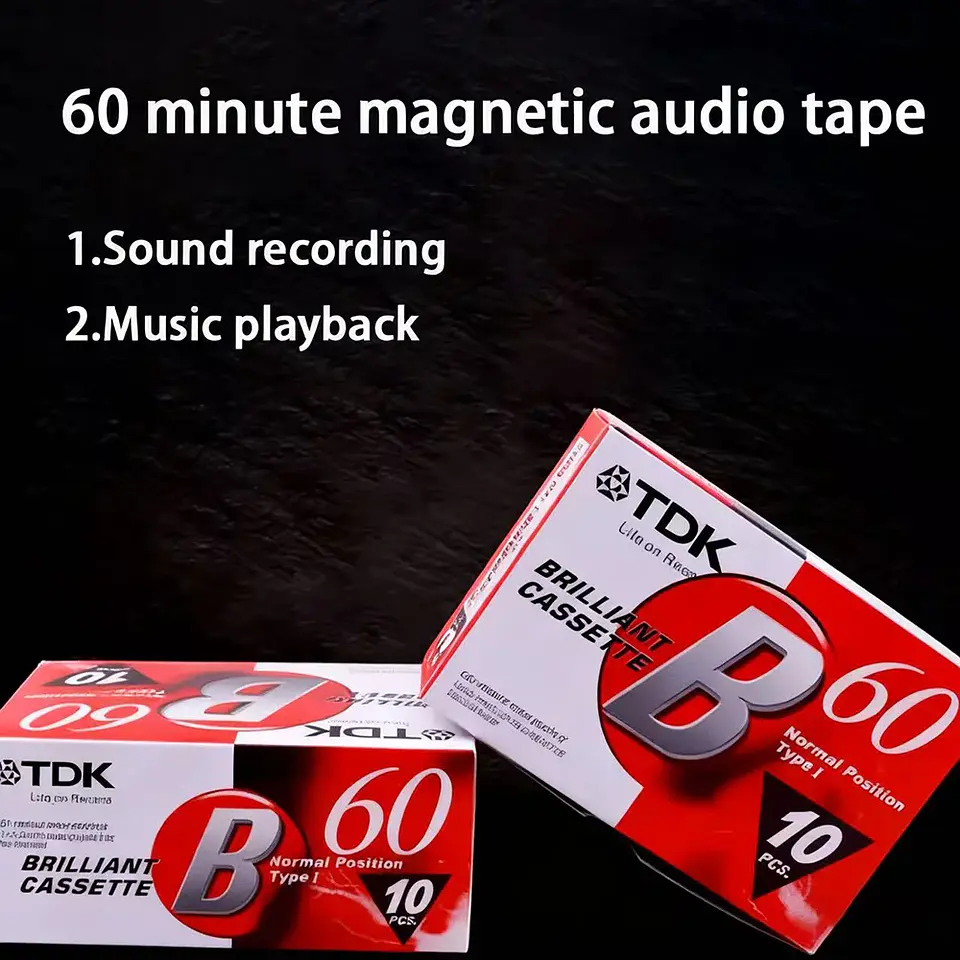 Casete estándar de alta calidad, 5 unidades, cinta de grabación magnética de 60 minutos para grabación de voz y música. 4