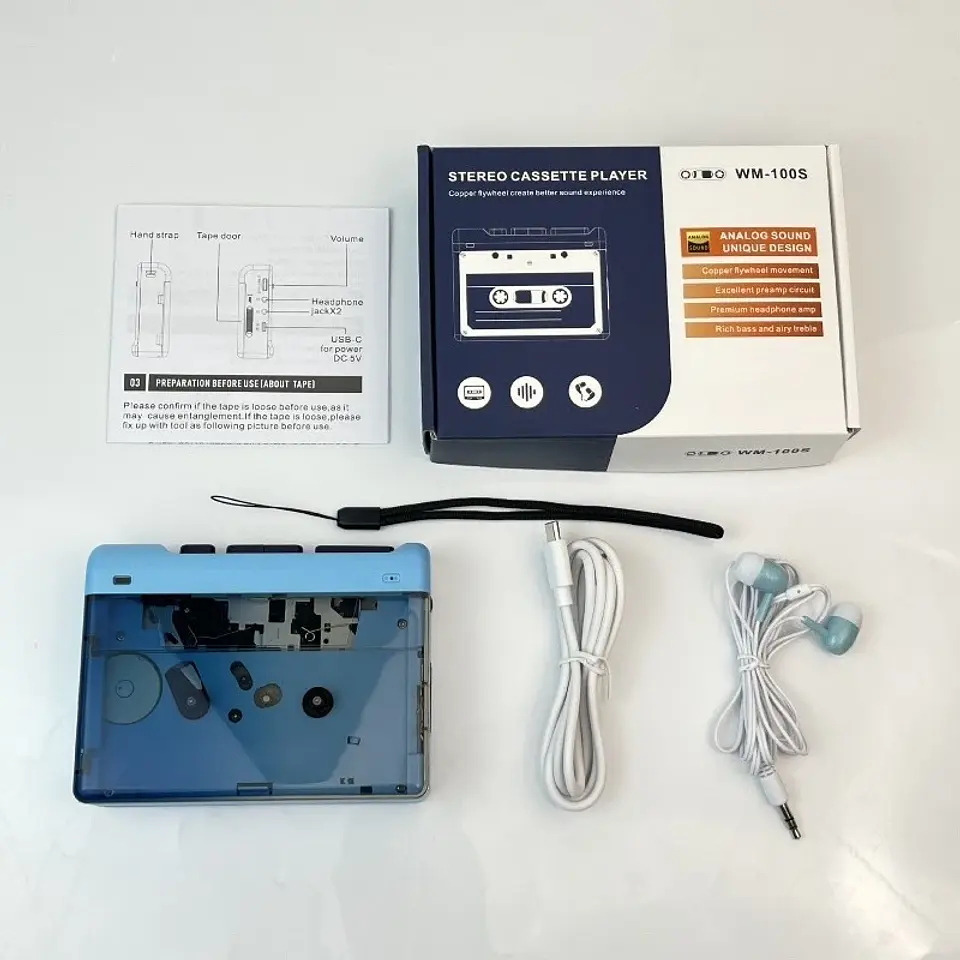 Reproductor de cinta Walkman, efecto subwoofer, reproductor de casete portátil. 7