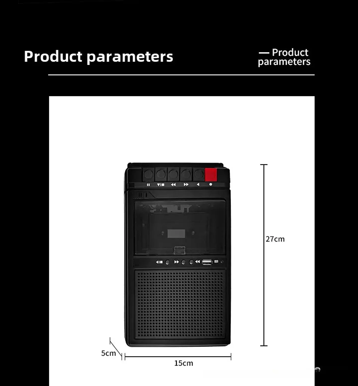Reproductor de Casetes Portátil con Reproducción por USB y Grabador de Casetes Externo Integrado. 19