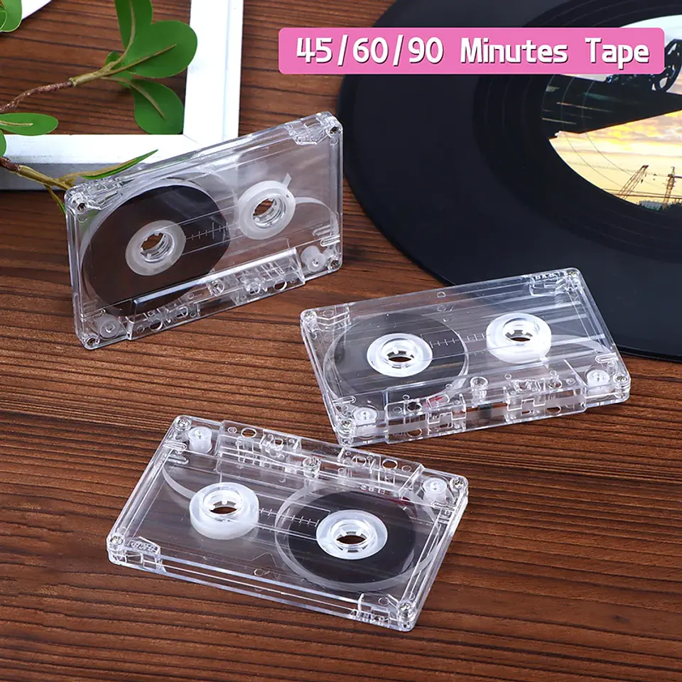 Casete estándar de 90 minutos con cinta de Audio magnética caja de almacenamiento transparente para grabación de música y voz 1
