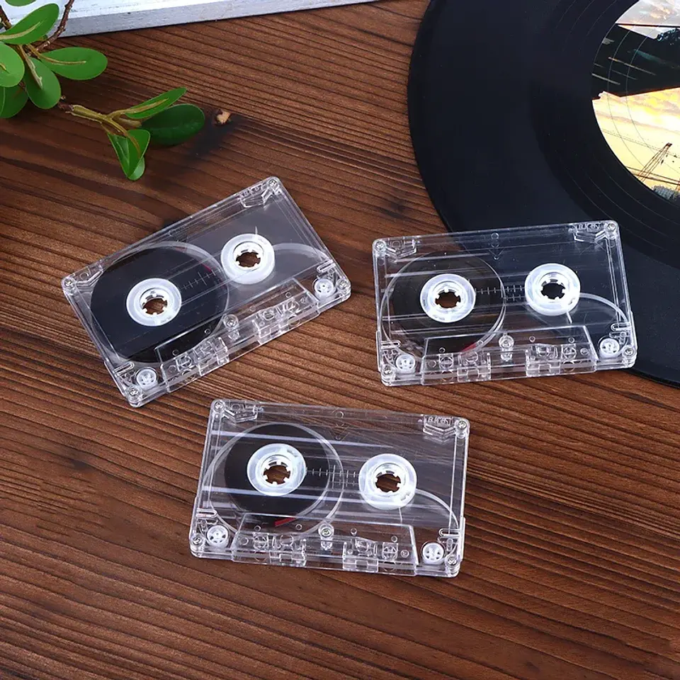 Casete estándar de 90 minutos con cinta de Audio magnética caja de almacenamiento transparente para grabación de música y voz 2