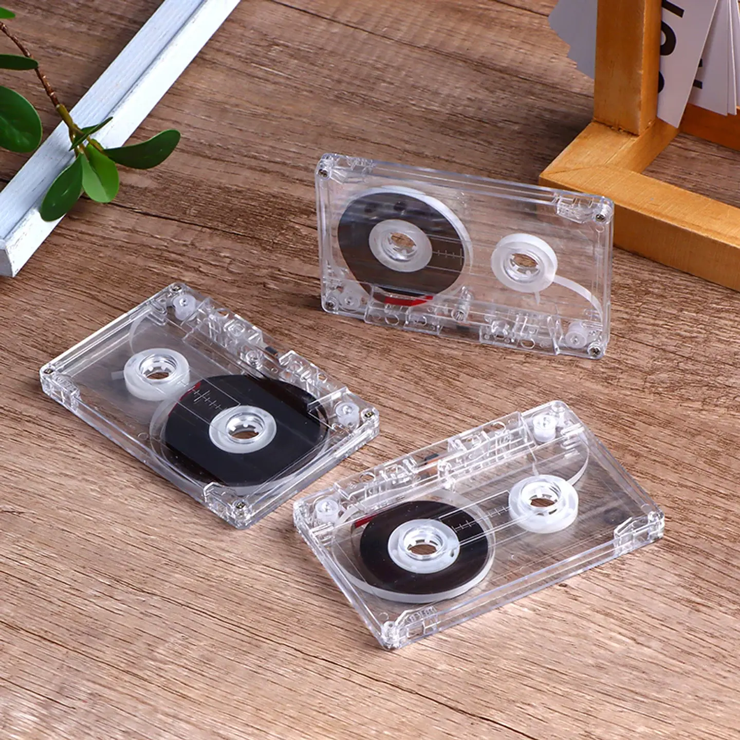 Casete estándar de 90 minutos con cinta de Audio magnética caja de almacenamiento transparente para grabación de música y voz 3