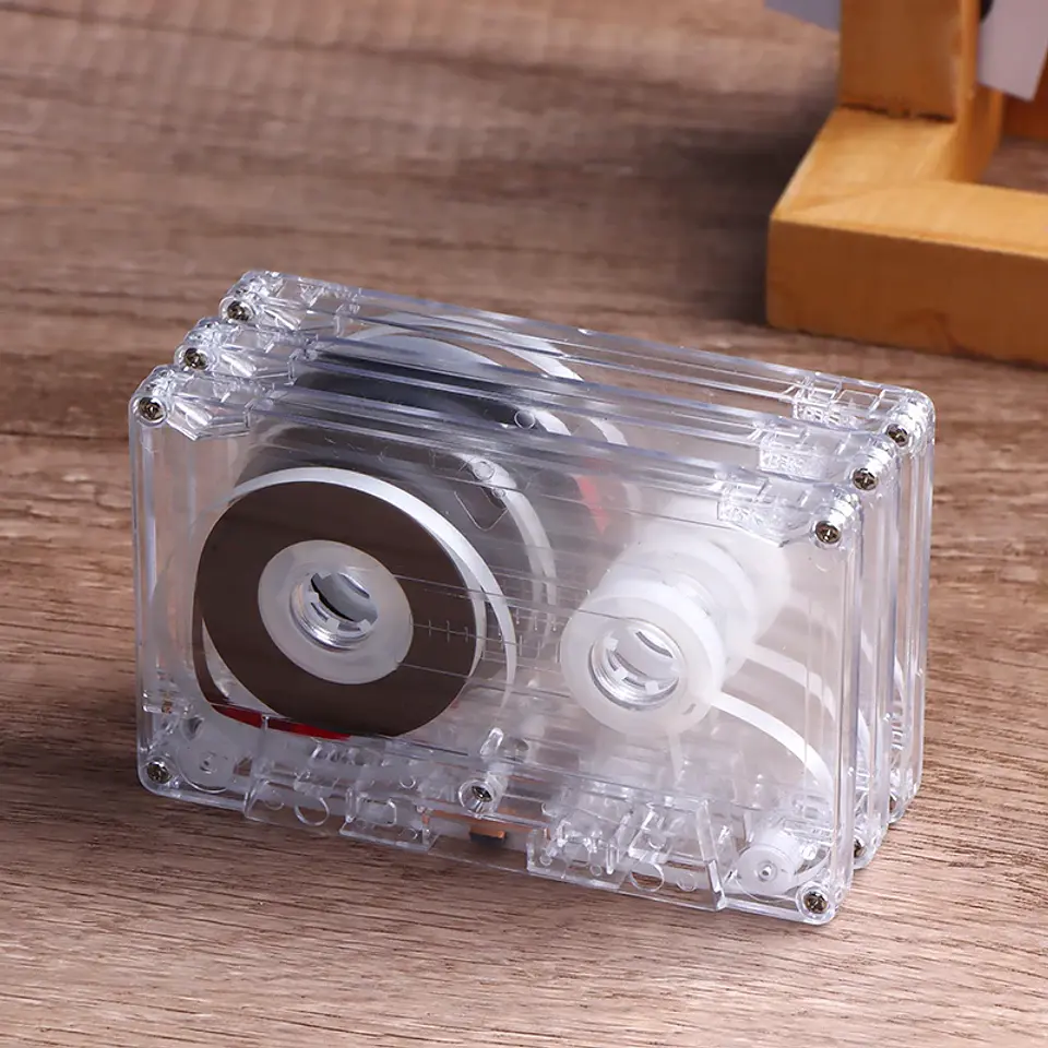 Casete estándar de 90 minutos con cinta de Audio magnética caja de almacenamiento transparente para grabación de música y voz 4