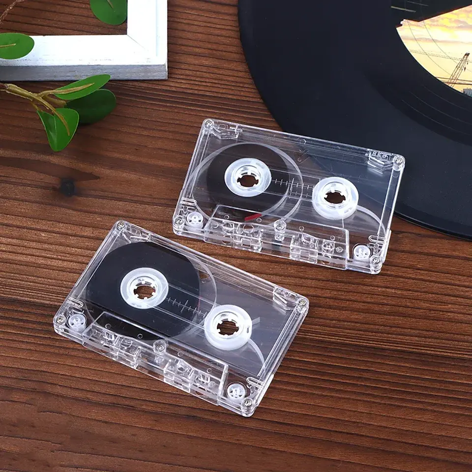 Casete estándar de 90 minutos con cinta de Audio magnética caja de almacenamiento transparente para grabación de música y voz 5