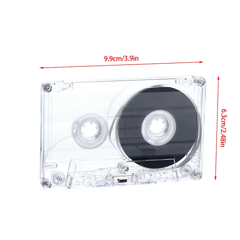 Casete estándar de 90 minutos con cinta de Audio magnética caja de almacenamiento transparente para grabación de música y voz 6